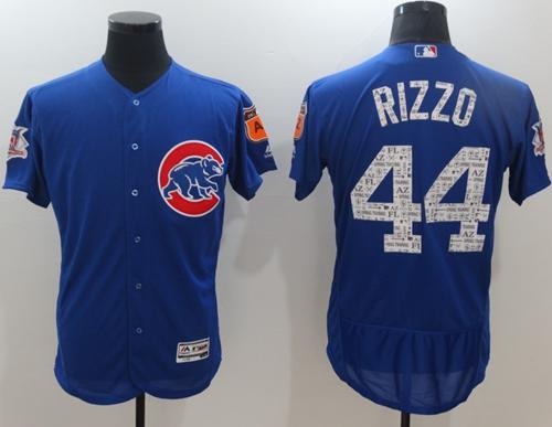 Cubs #44 Anthony Rizzo Blue Spring Training Authentic Flex Base Stitched MLB Jersey